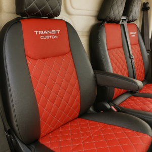 Diamond-stitched leatherette seat cover for Transit Custom van