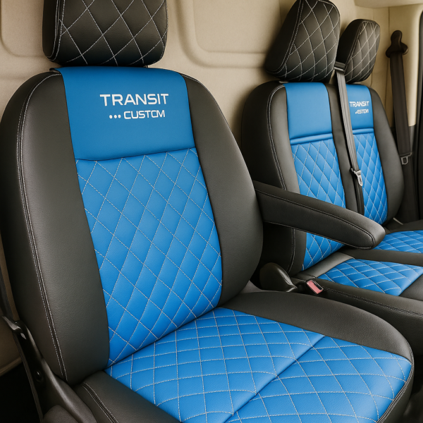 Ford Transit custom blue seat covers