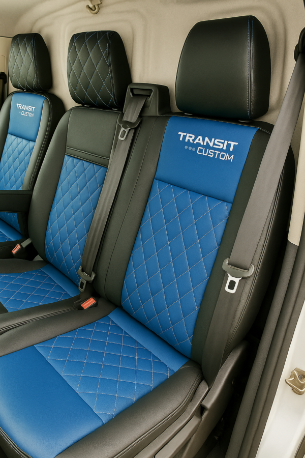 Ford Transit custom blue seat covers