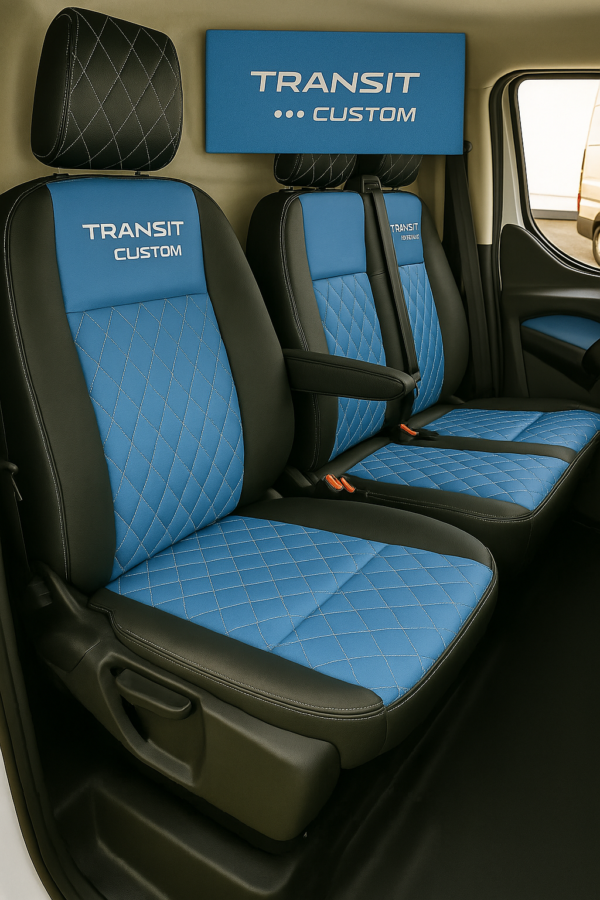 Ford Transit custom blue seat covers